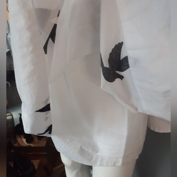 100% Cotton White and Black Dove Dress - Picture 11 of 15